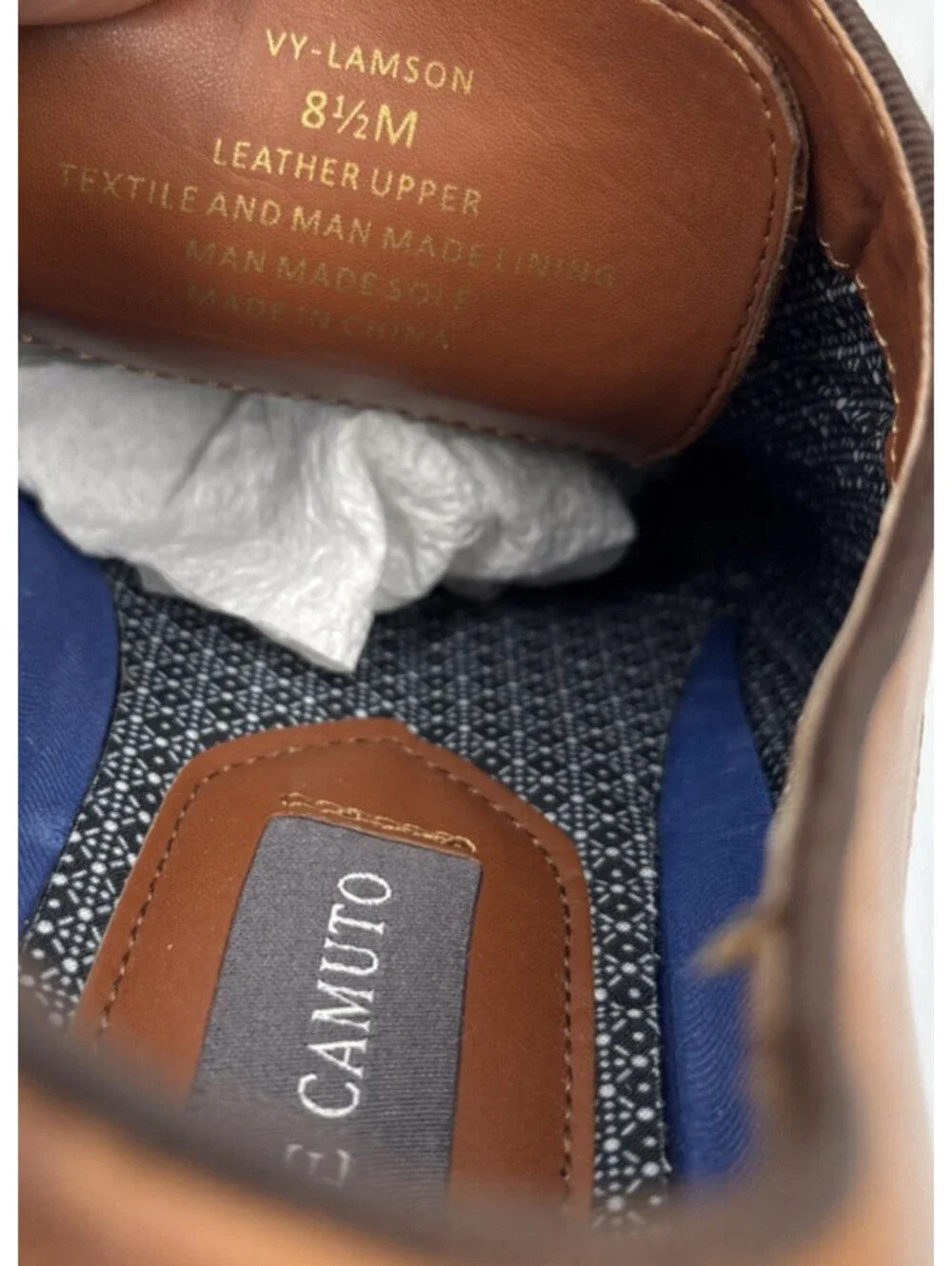 Vince Camuto VY-Lamson Brown Leather Oxford Dress Shoes Mens 10.5